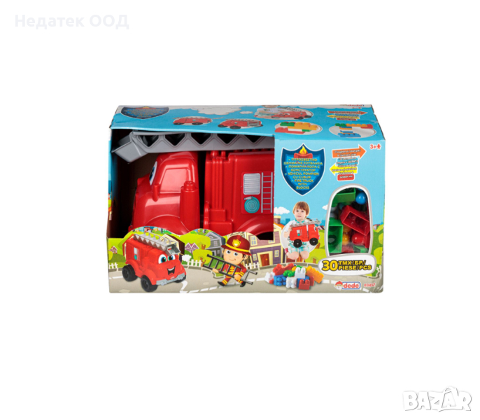  Комплект пожарна кола, с конструктор, 30 части, снимка 1