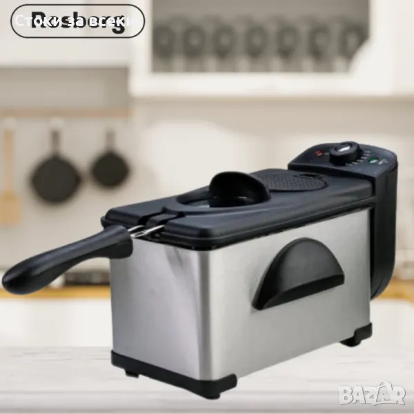 Фритюрник Rosberg, 2000W, 2L, демонтиращ се съд, капак и филтър,инокс, 2 ГОДИНИ ГАРАНЦИЯ, снимка 1