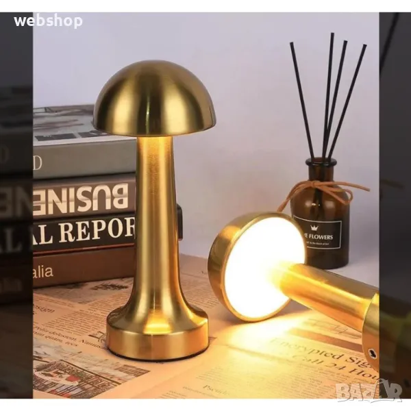 Настолна лампа със сензорно управление, модерна, Bissar, акумулаторна, безжична,3 цветни температури, снимка 1