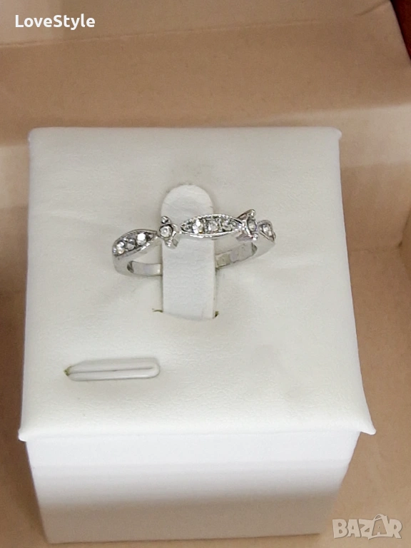 Silver Marquise Crystal Ring ✨ | дамски пръстен с форма листо, снимка 1