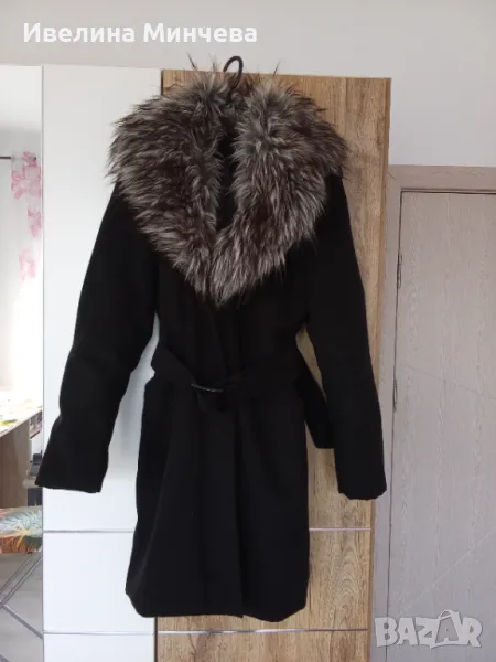Зимно палто с рошава яка, снимка 1