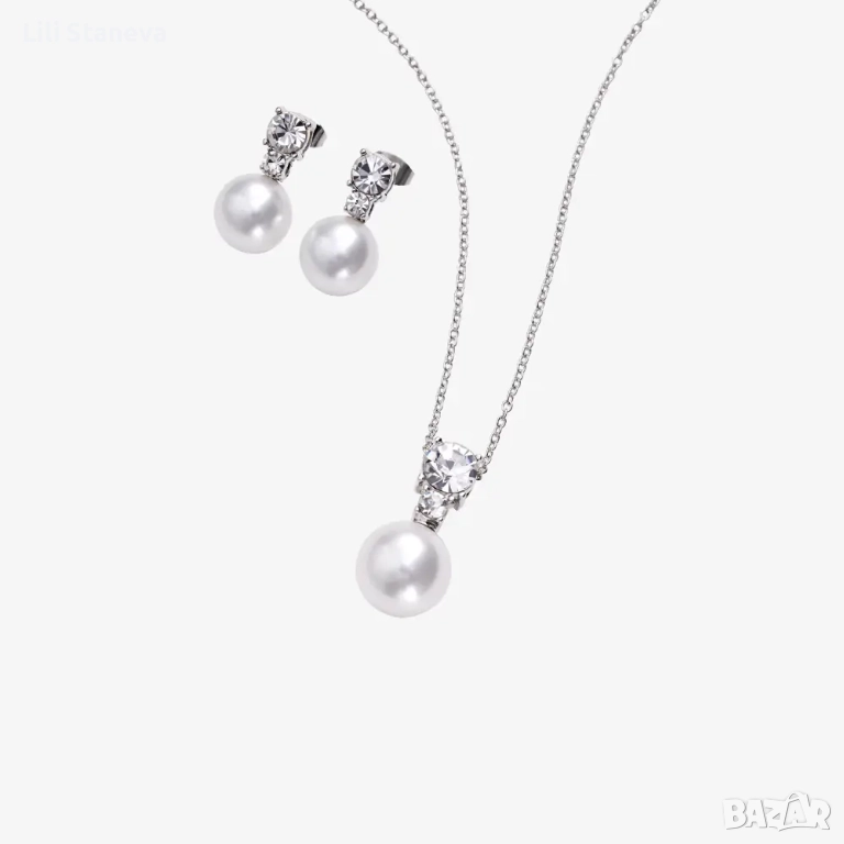 Комплект бижута с перли Winter’s Embrace. , снимка 1