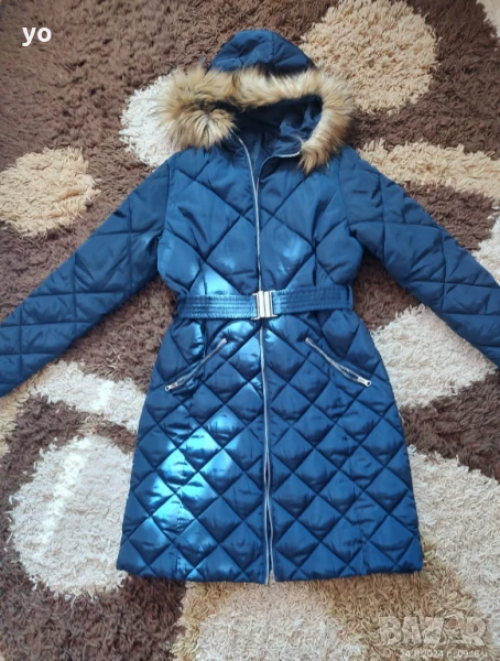 Дълго синьо яке размер М , снимка 1