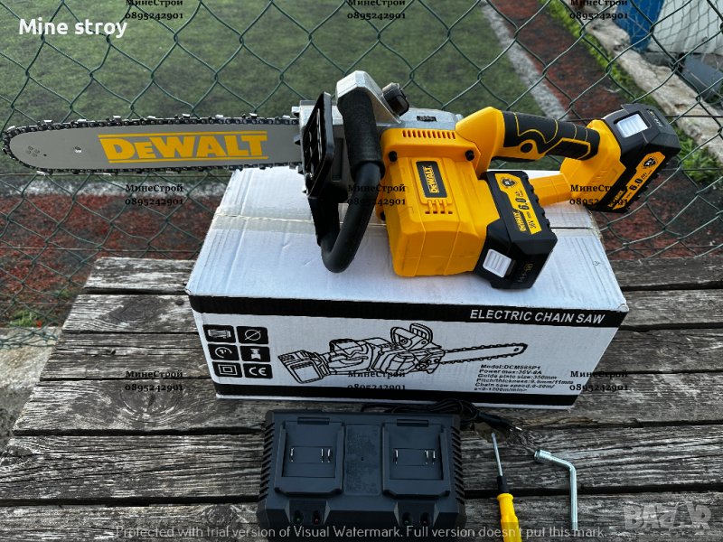 Акумулаторна Резачка за Дърва DeWalt 36V 6.0AH Верижен Трион Девалт, снимка 1