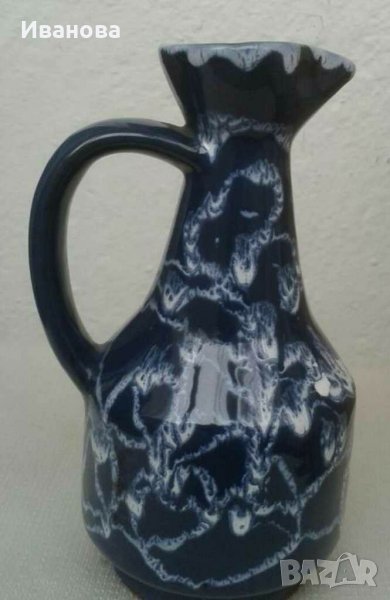 Автентична ваза -стомна от цветен порцеллан и керамично дъно, снимка 1