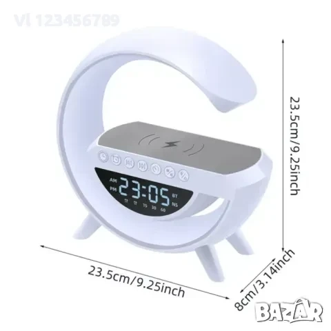 Многофункционална LED лампа с безжично зарядно, снимка 1