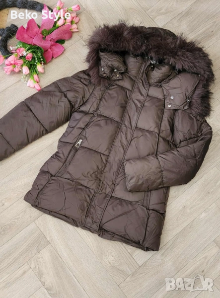 Дамски якета с качулка налични в бяло черно и кафяво, снимка 1