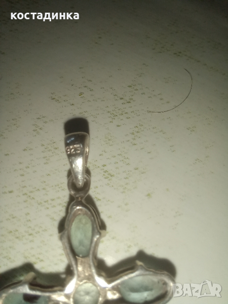 Сребърен кръст с топази., снимка 1