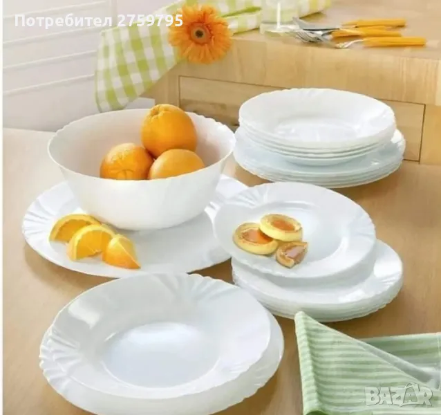 ТОП.Стилен и качествен керамичен Bestway Opal сервиз за хранене от 18 части., снимка 1