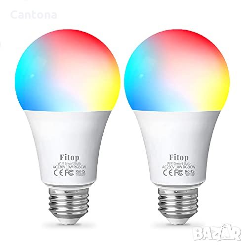 10W, 900LM Smart Wi-Fi RGB LED Light Bulb, 2200-6500К, Alexa, Google Home, снимка 1
