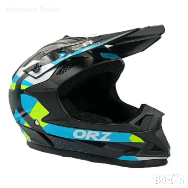Кросова каска, За мотор, Атв, Велосипед, M и L размер, Черен със син, снимка 1