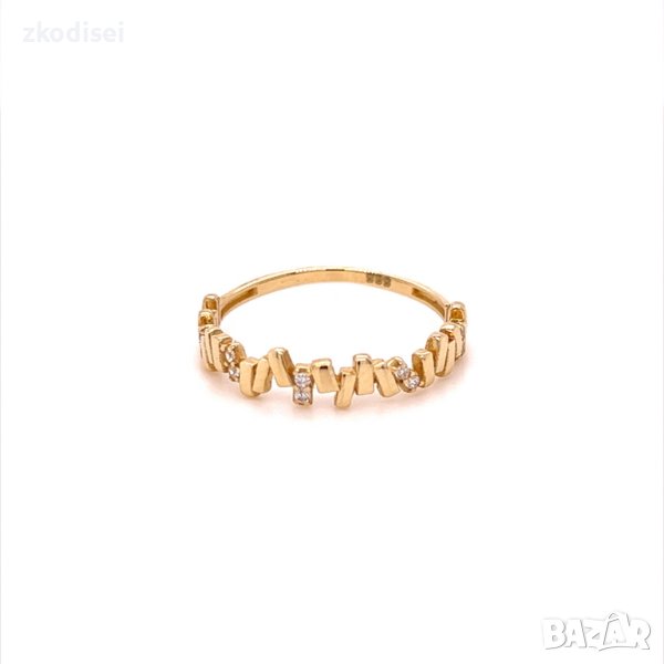 Златен дамски пръстен 1,42гр. размер:56 14кр. проба:585 модел:20012-2, снимка 1