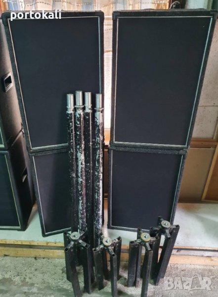 Тонколони колони монитори 2x12" инча говорители + стойки, снимка 1