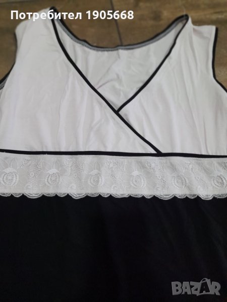 Черно-бяла дамска рокля № XL, снимка 1