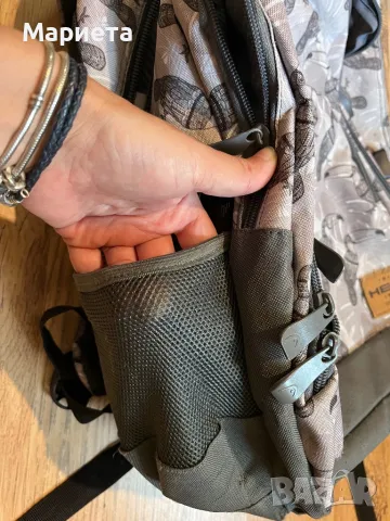 Раница за училище или път Сива раница HEAD с папагали , снимка 6 - Раници - 47275545