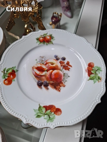 Антикварен Комплект Десертни Чинии „P.K. Silesia“ – Късче История от Силезия, снимка 9 - Сервизи - 53913619