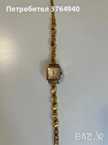 Позлатен дамски часовник Glashütte 17 Rubis