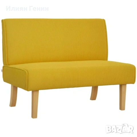 Двуместен диван HOMCOM с кадифен калъф