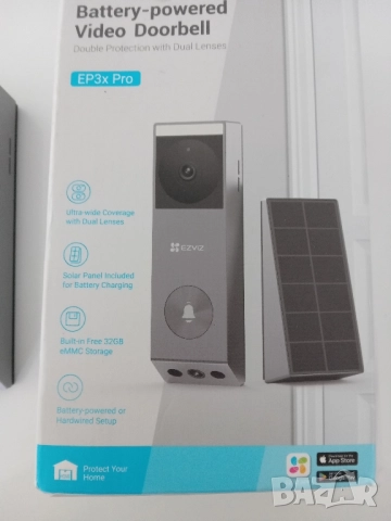 EZVIZ Ep3X Pro видео звънец, безжичен, двойна 2K и 1080P камера, цветно нощно виждане, 32GB памет, снимка 2 - Друга електроника - 51722458