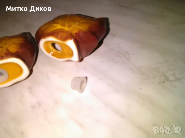 Порцеланови солнички нови тип листо винтидж от соца 2 броя, снимка 4 - Аксесоари за кухня - 49600179