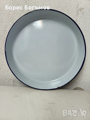 Соц Стара  Емайлирана Тава , снимка 4 - Антикварни и старинни предмети - 53065941