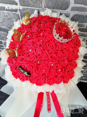 вечен букет 101🌹👑 човешки размер , снимка 4 - Подаръци за жени - 55849468