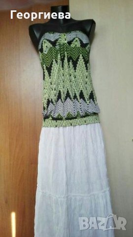Бяла разкроена памучна пола👗🍀S,M👗🍀арт.1029, снимка 3 - Поли - 29098257