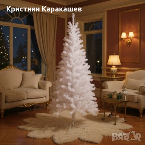 Изкуствена коледна снежно бяла елха