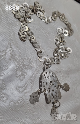 Сребърно колие ръчна изработка , снимка 5 - Колиета, медальони, синджири - 44588891