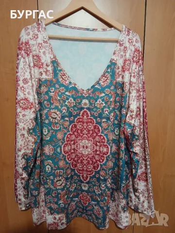4xl Красива блузка с остро деколте,запазена, снимка 2 - Туники - 56057374