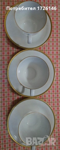 Порцеланов сет с позлата 3 броя на Bavaria Tirschenreuth Germany, снимка 8 - Сервизи - 54039950