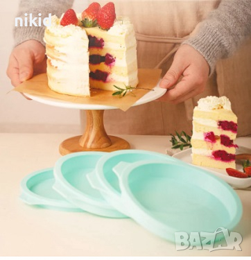  15 см Кръг Кръгла средна силиконова форма молд силиконов калъп отливка гипс основа кекс блат торта, снимка 5 - Форми - 28812581
