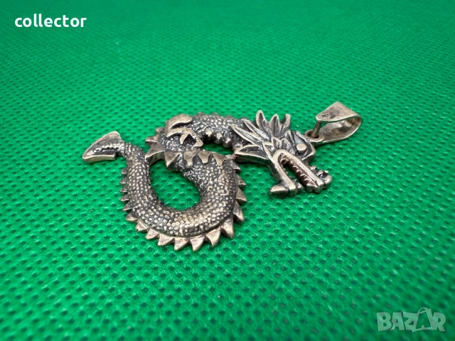 Сребърна висулка китайски дракон. №7552, снимка 4 - Колиета, медальони, синджири - 52237379