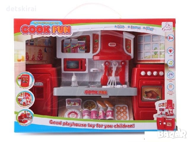 Червена кухня с батерии Малка в кутия №2067, снимка 1 - Кукли - 35413408