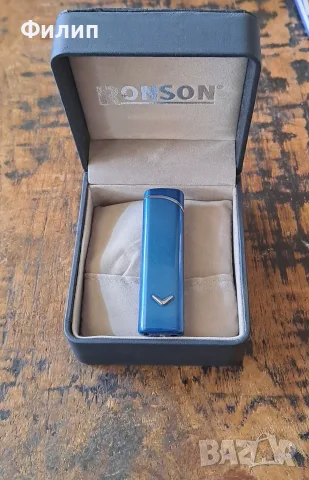 запалка Ронсън Ronson синя в подаръчна кутия 