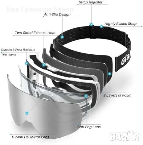 Нови анти мъгла Ски и сноуборд очила OTG 100% UV Anti-Fog с калъф, снимка 5 - Зимни спортове - 52943625