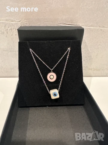 Колиета сет стомана с емайл, снимка 2 - Колиета, медальони, синджири - 50842407