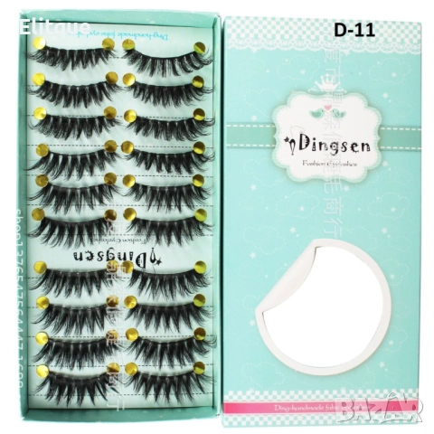 Комплект от 10 бр. 3D изкуствени мигли ръчна изработка HZS351, снимка 6 - Други - 52830543