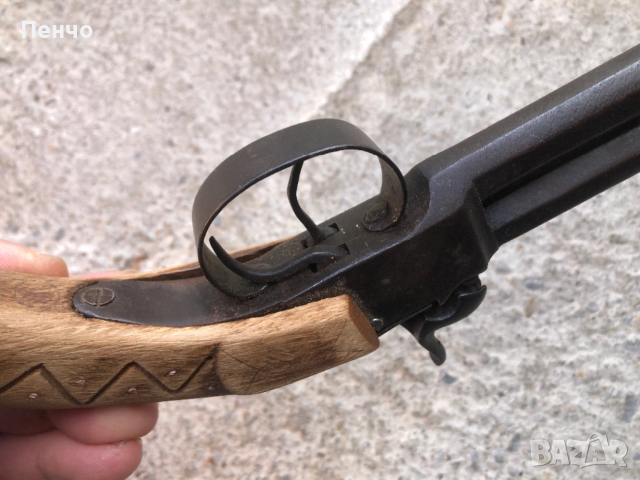 старинен капсулен двуцевен пистолет, снимка 7 - Антикварни и старинни предмети - 39028282