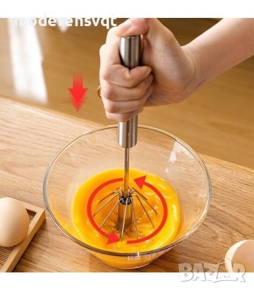 Въртяща се метална бъркалка за яйца и сосове, снимка 5 - Прибори за хранене, готвене и сервиране - 39518554