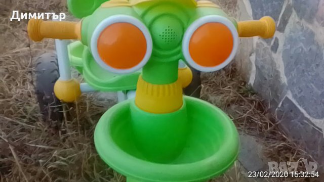 Детска триколка BERTONI - със сгъваем сенник, клаксон в жълто и зелено. ОЩЕ НАМАЛЕНА!, снимка 7 - Скутери и тротинетки - 28993038
