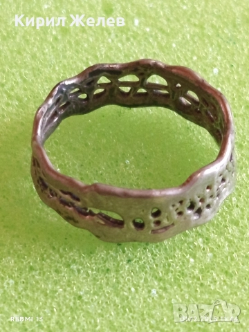 Сребърен пръстен с ажурна плетка красив стилен дизайн 26095, снимка 6 - Пръстени - 52605791