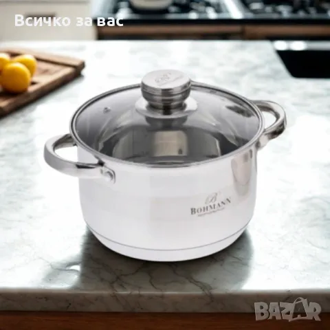 Тенджера от неръждаема стомана Bohmann с капак и термо дъно, снимка 2 - Съдове за готвене - 50379700