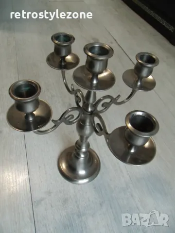 № 8066  стар метален свещник с пет гнезда  