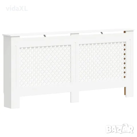 vidaXL Параван за радиатор, бял, 172x19x81,5 см, МДФ