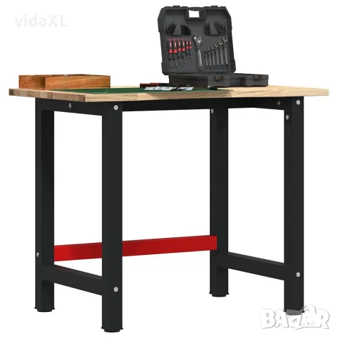 vidaXL Работна маса, 100x60x81,5 см, масивна дървесина дъб, снимка 2 - Работни маси и бюра - 56147004