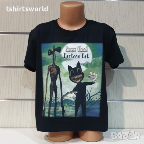 Нова детска тениска с дигитален печат SIREN HEAD CARTOON CAT , снимка 6 - Детски тениски и потници - 37280545
