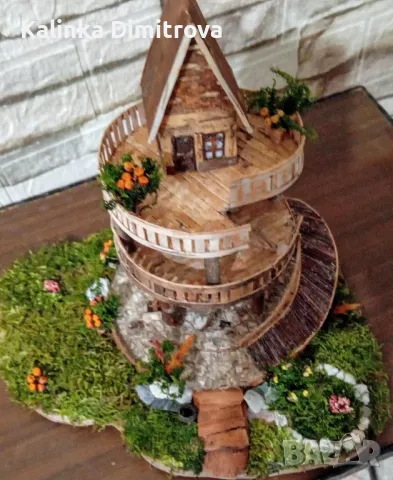 Ръчно изработена къщичка на три нива., снимка 14 - Декорация за дома - 49458296