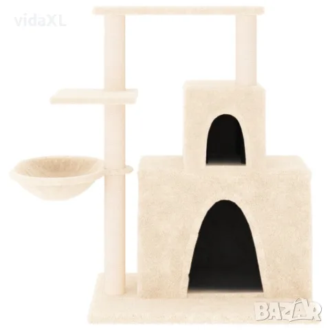 vidaXL Котешко дърво със сизалени стълбове, кремаво, 83 см, снимка 3 - За котки - 56146343