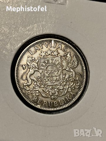 1 лат 1924 г, Латвия - сребърна монета